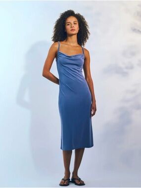 Everlane Buttersoft Tank Midi Dress in Dusty Blue